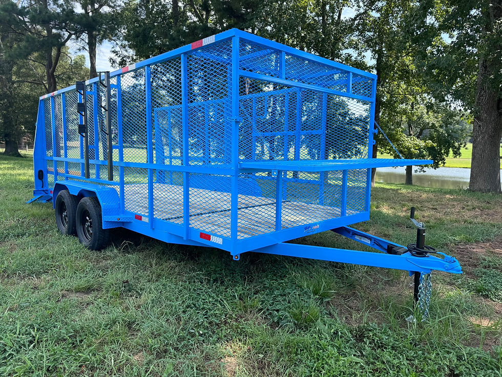 Thumbnail: Blue 16' Landscape trailer with 7k LBS GVWR