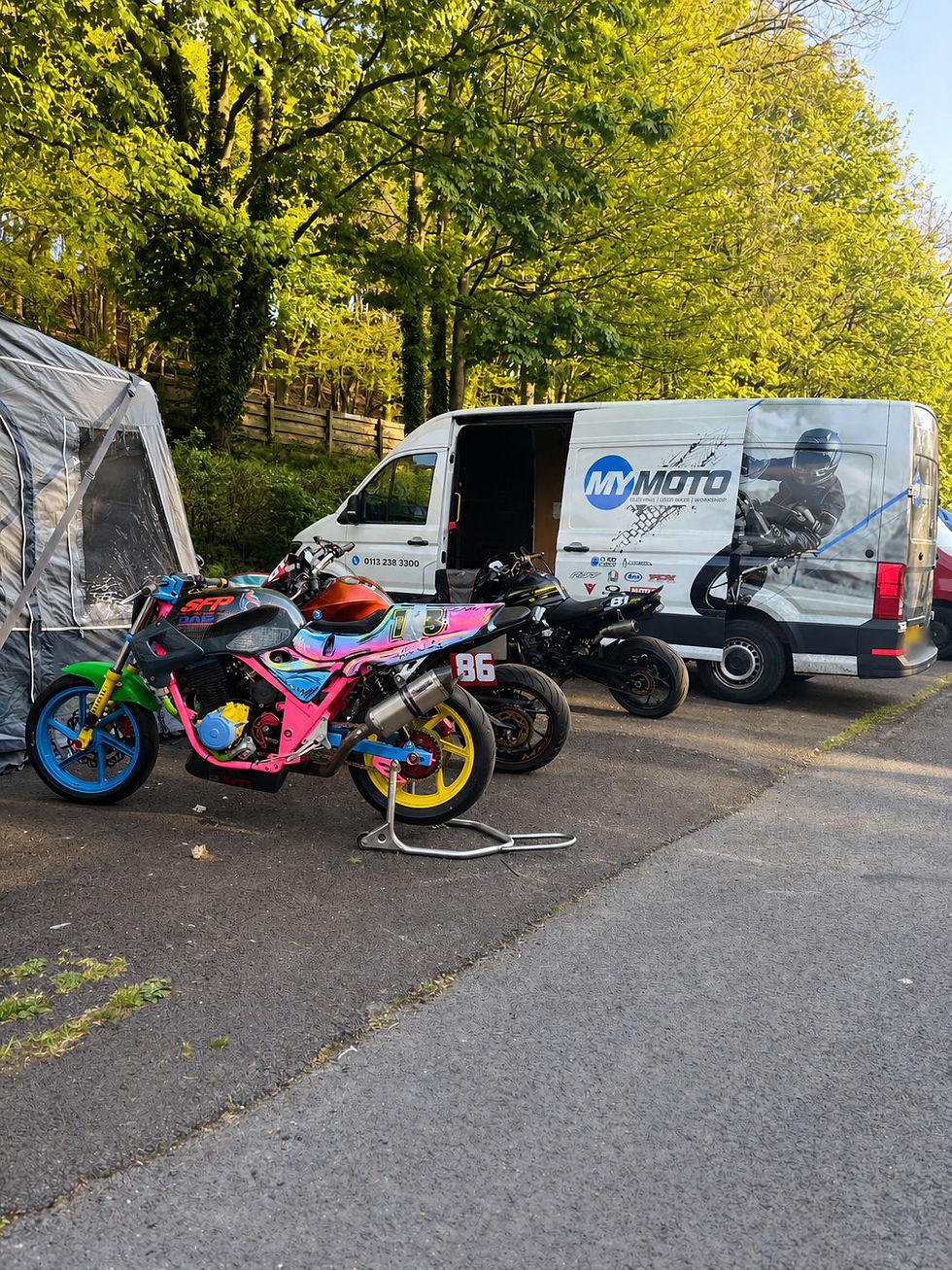 CB500, MT09 and 790 Duke in the paddock