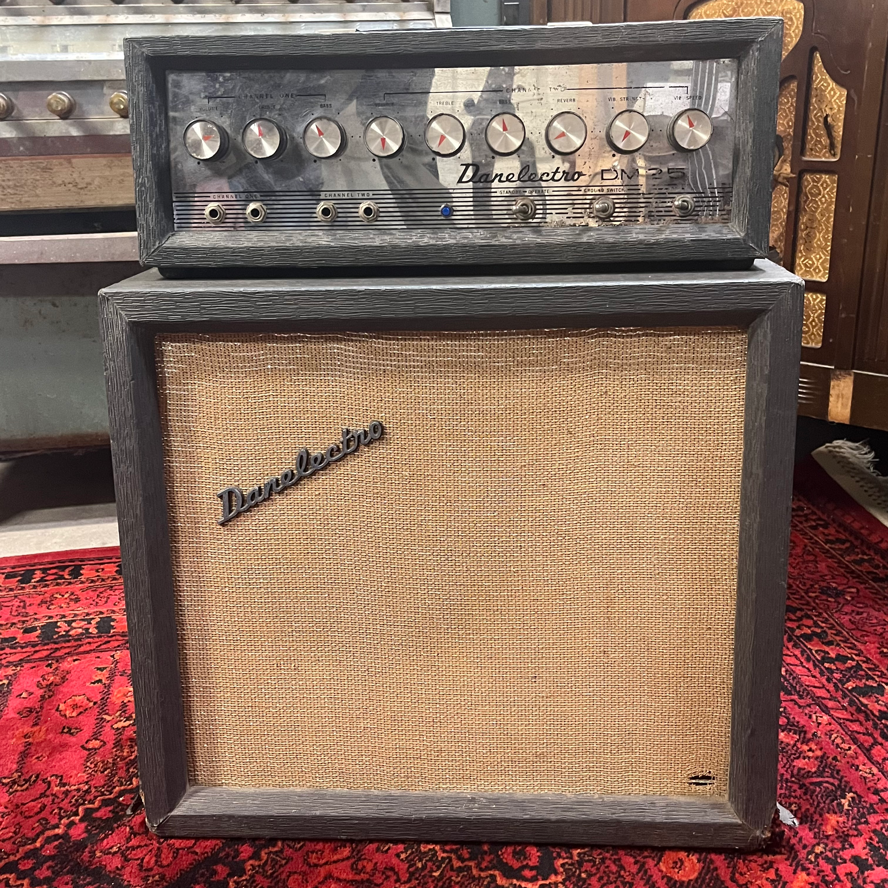 1960s Danelectro DM-25 All-Tube Amplifier Head and Cab