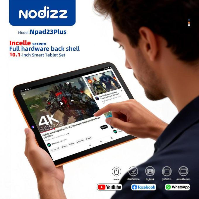 Nodizz Npad23Plus Android Tablet, 10.1-Inch, 12GB RAM, 512GB ROM,4G SIM
