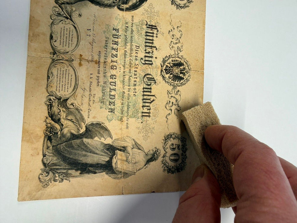 Behutsame Trockenreinigung, Beseitigung oberflächlicher Verschmutzungen.