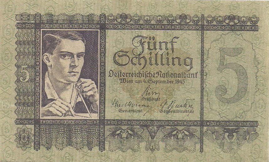 Die österreichische 5-Schillingnote von 1945
