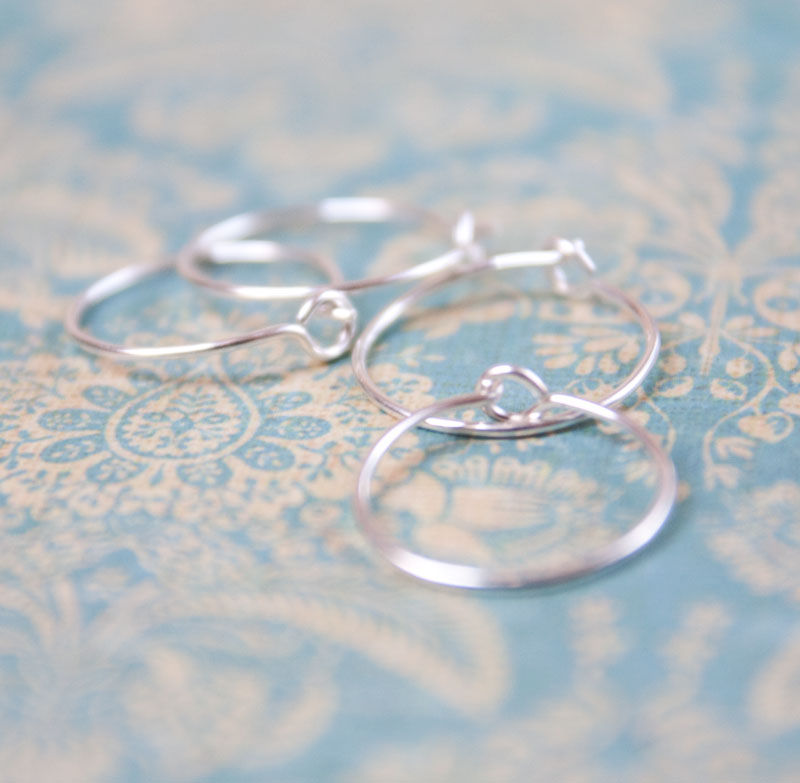 Thumbnail: Silver Sleeper Hoops  16mm Sterling Silver