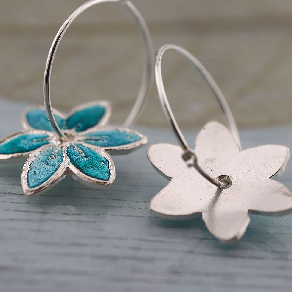 Thumbnail: Silver spinning Flower Earrings