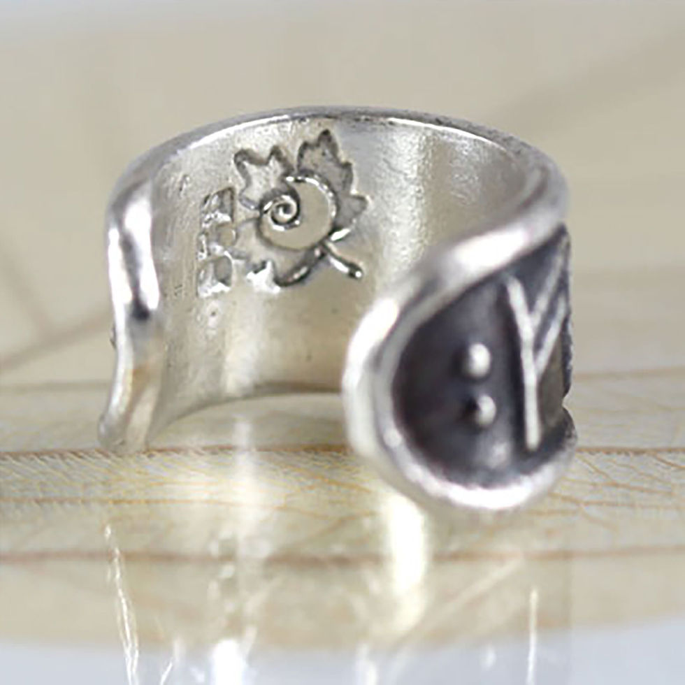 Thumbnail: Silver Ear Cuff with Custom Viking Runes