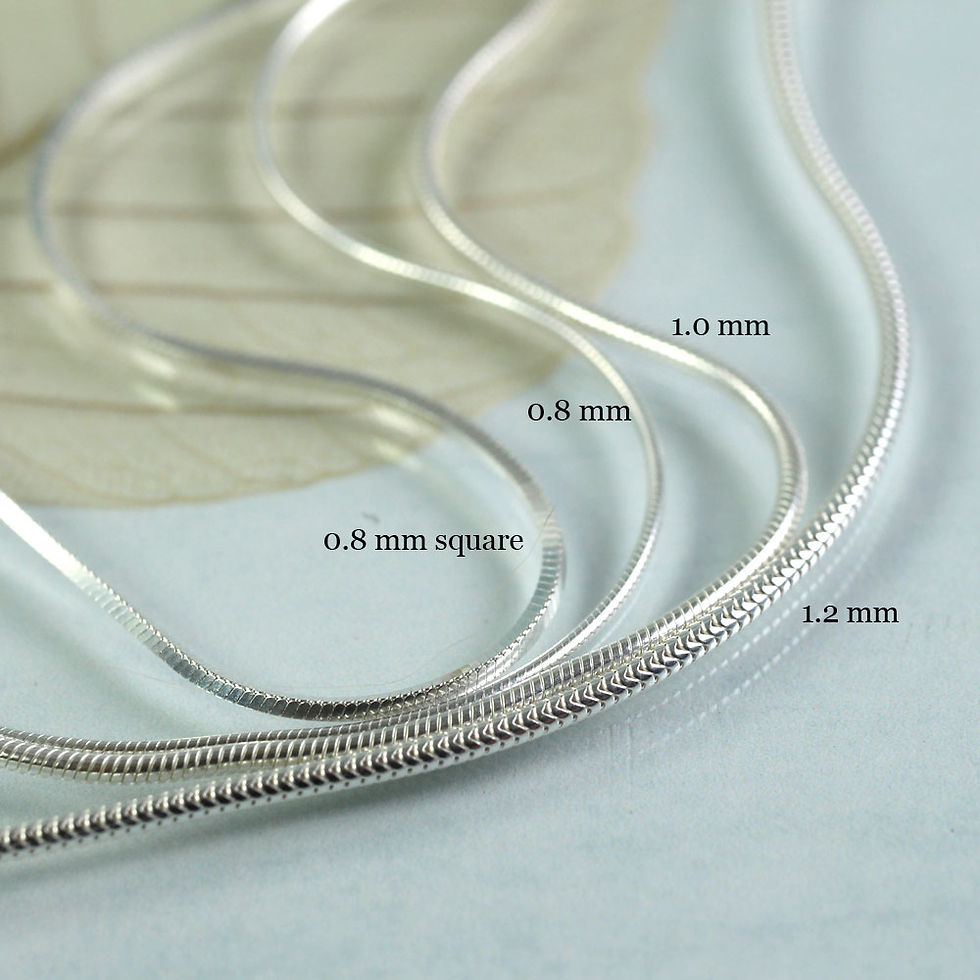 Thumbnail: Silver Snake Chain - choose thickness & Length