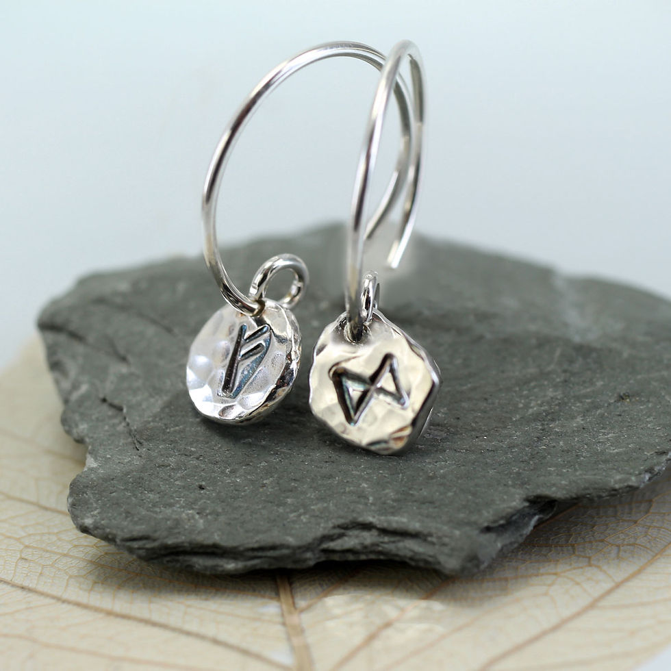 Thumbnail: Silver Rune Hoops - Choose your Runes
