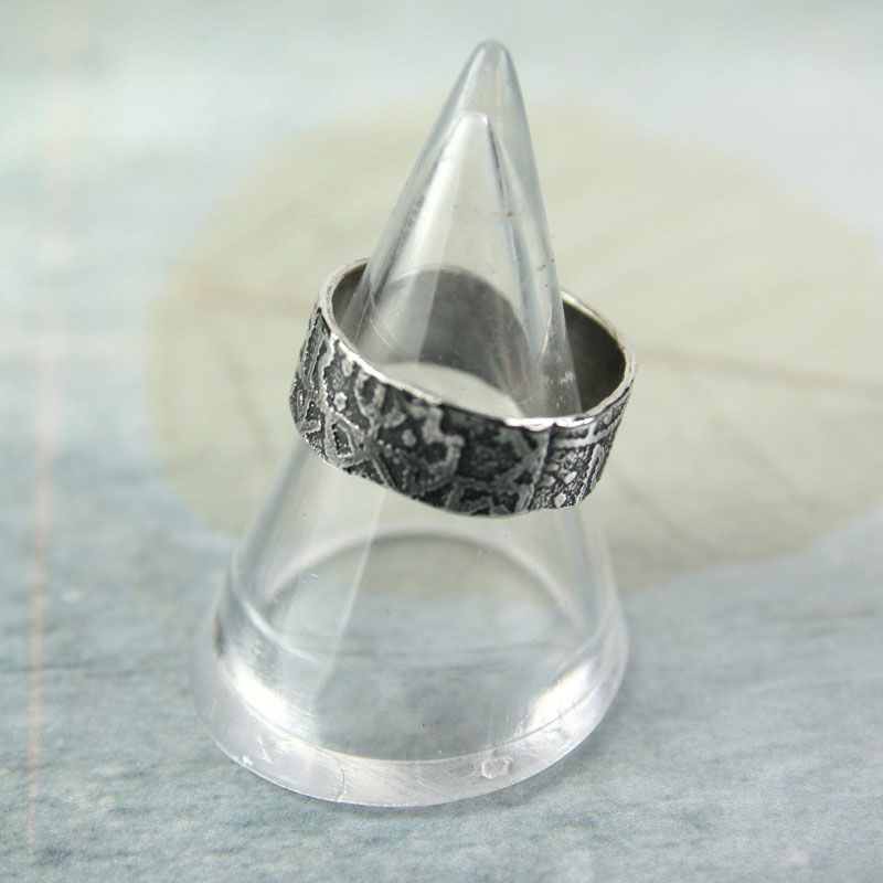 Thumbnail: Silver Rune Ring Band - Kensington rune stone