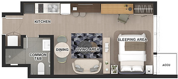 Uptown Modern studio 40 sqm