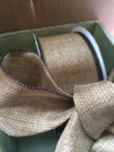 Burlap wired ribbon 2yds
