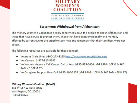 MWC Statement: Withdrawal From Afghanistan