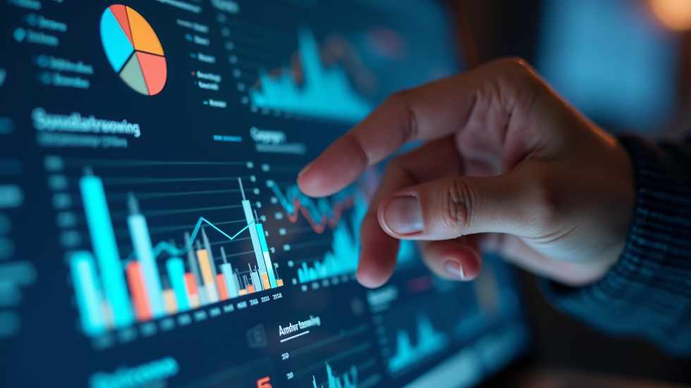 Close-up view of a digital marketing dashboard showing analytics and campaign performance