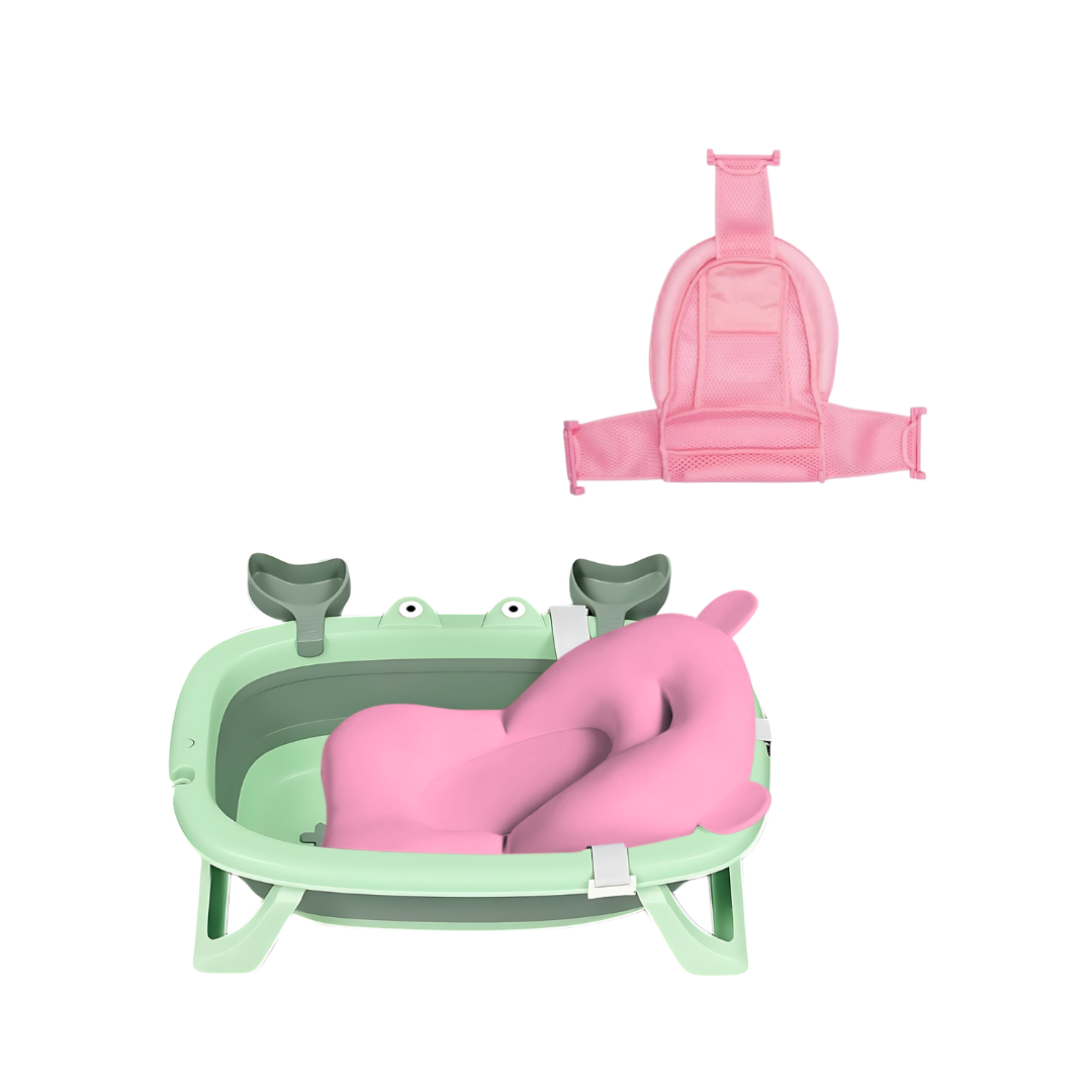 Kit Banheira Siri Verde Com Rede E Cama de Banho Tibaby®