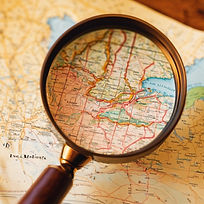 Find services near you magnifying glass over a map