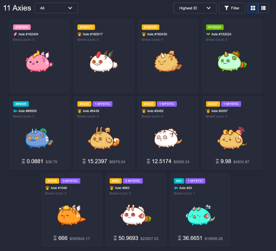 D’autres jeux comme Axie Infinity cherchent à gamifier des mécanismes financiers afin de permettre aux joueurs de générer des revenus tout en jouant selon un format « pay to play » et « play to earn »