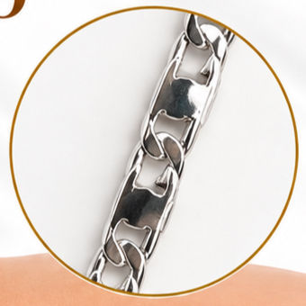 Miniatura: Pulsera Eslabón Plata Delgada Oro Laminado