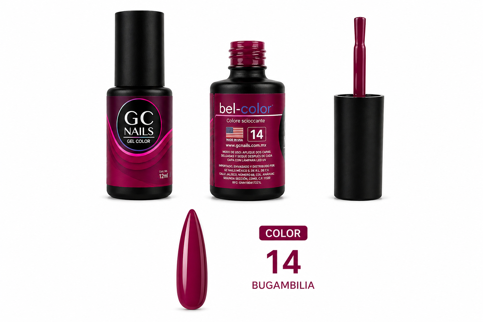 Gel nails Bel-color 12 ml BUGAMBILIA 14 GC Nails