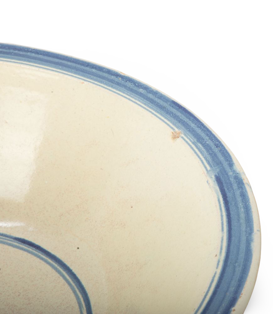 Thumbnail: 19th Century Italian Blue Striped Bowl