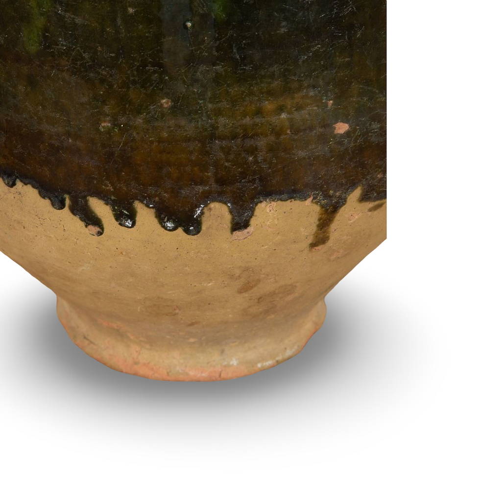 Thumbnail: 19th Century Green Glazed French Confit Pot 25cm