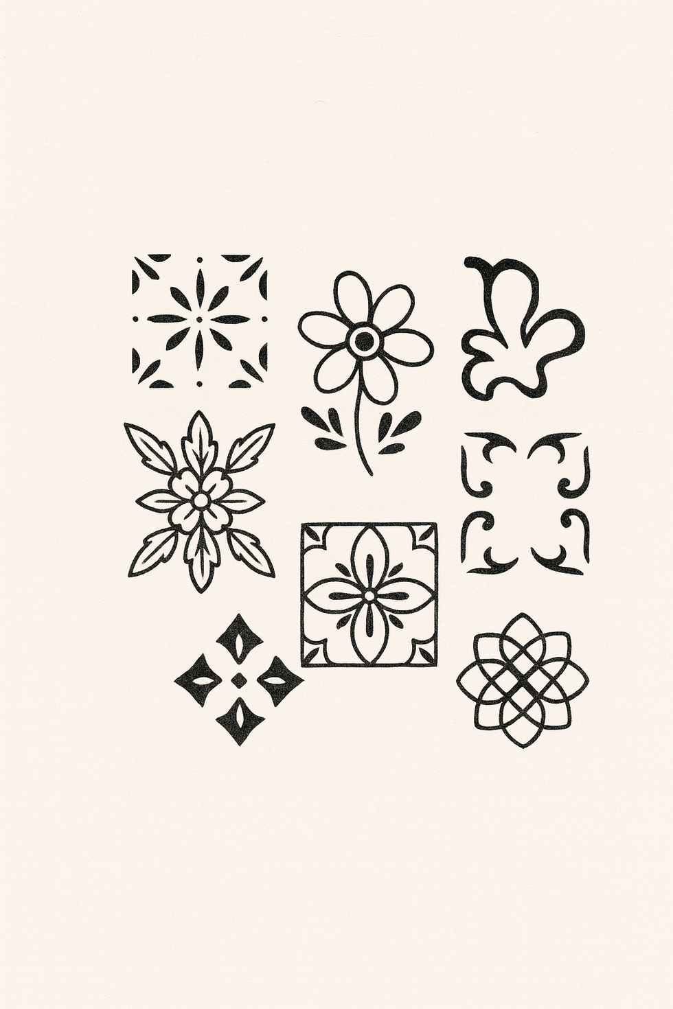 Desenhos Ornamentais em Estilo Vintage