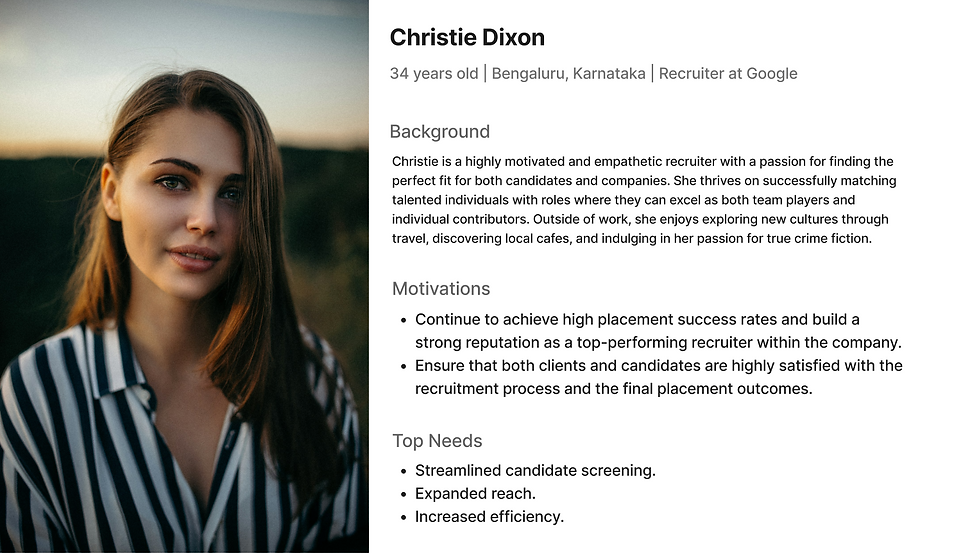 Recruiter User Persona