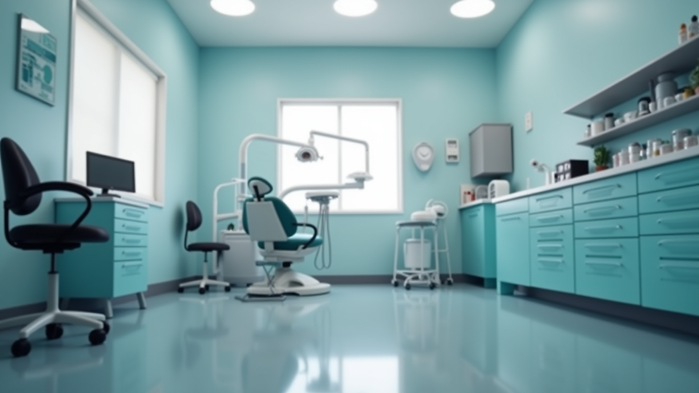 Eye-level view of dental clinic with orthodontic equipment