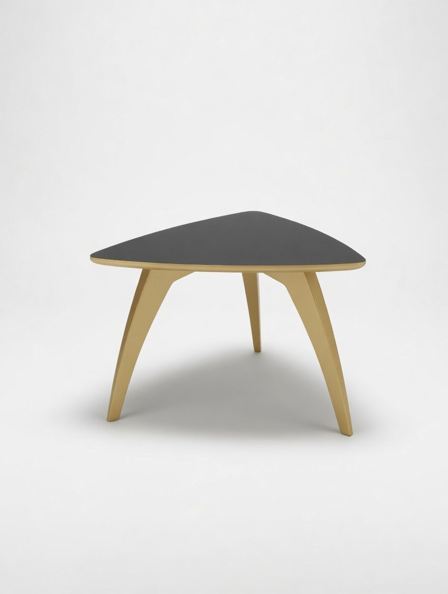 Miniature : Table d'Appoint Triangulaire |  Placage chêne teinté noir