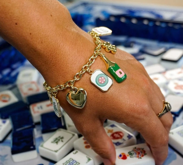 14k Gold Plated Mahjong Charm Bracelet