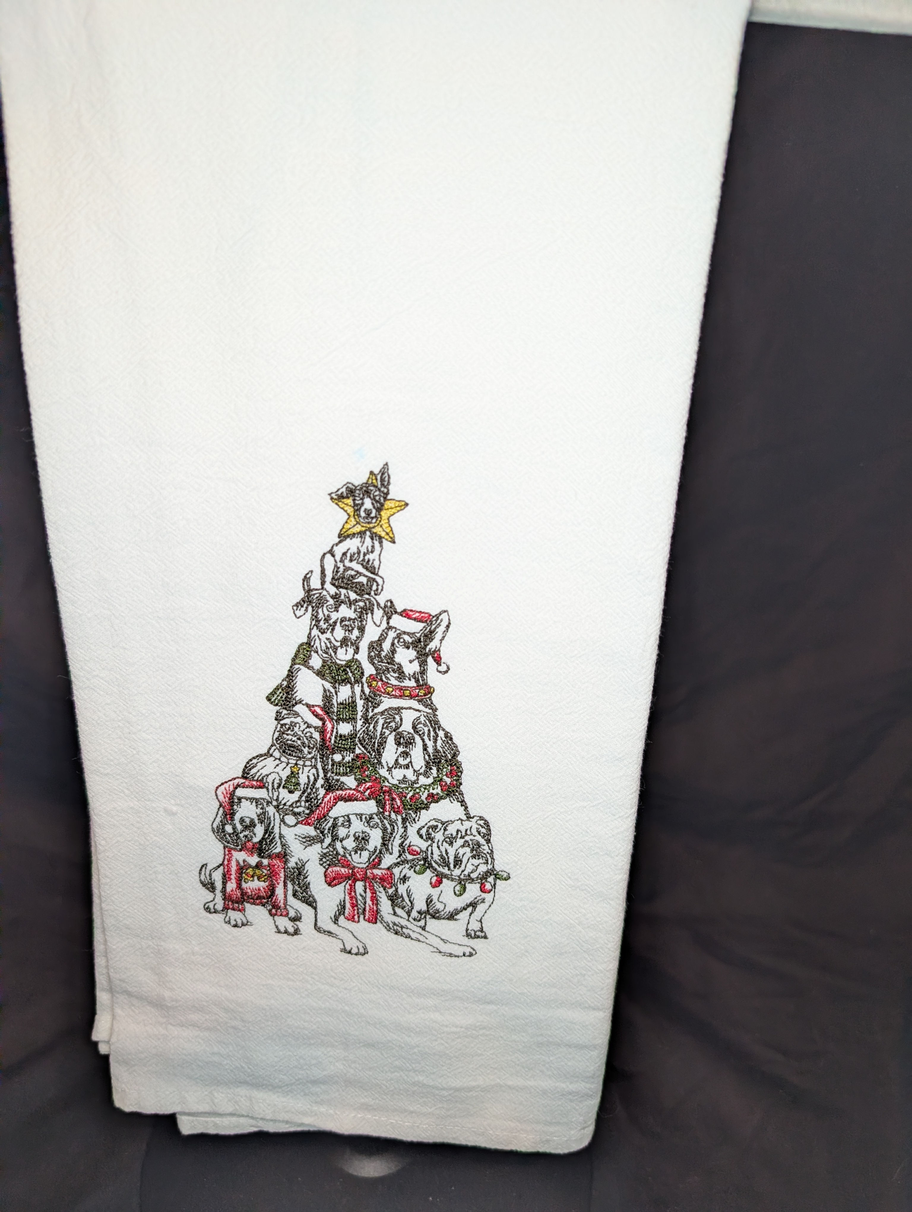 Puppy Christmas Tree Towel