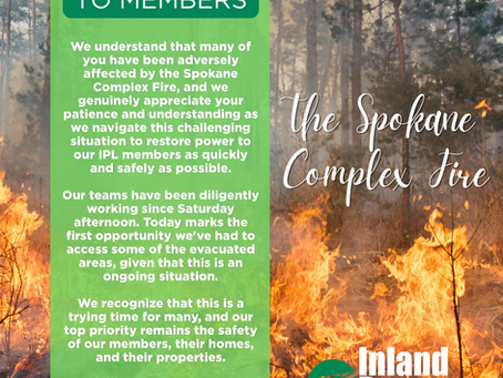 Update to Members on the Spokane Complex Fire Restoration Effort