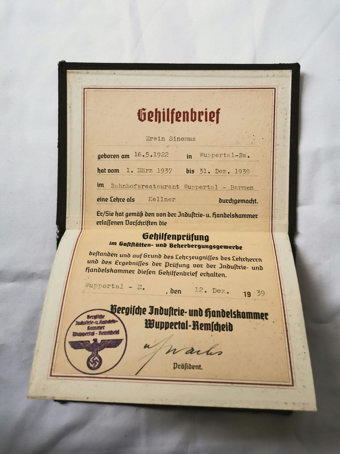 Ww2 german waiter qualification 