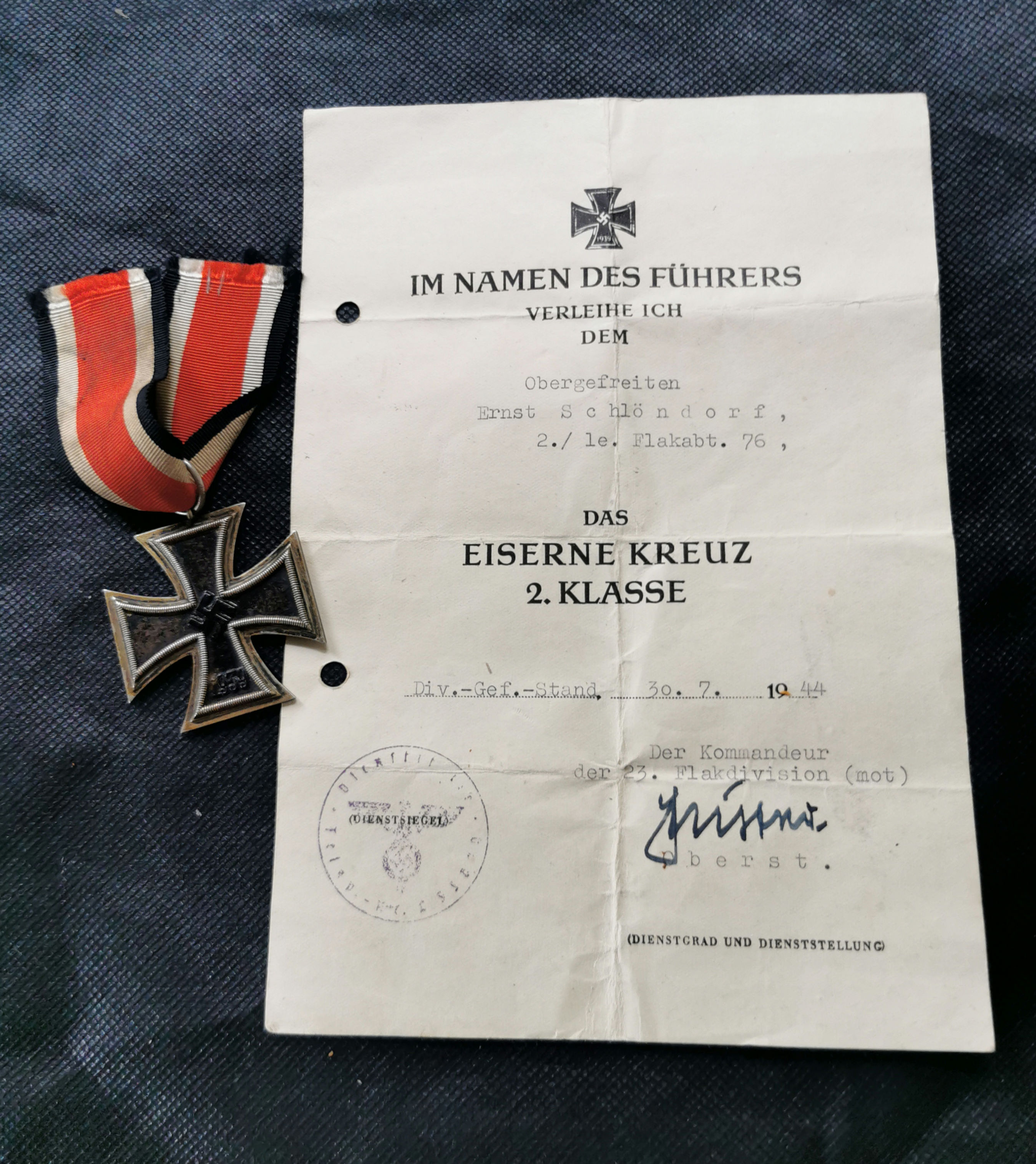 Iron cross 2nd class with certificate 