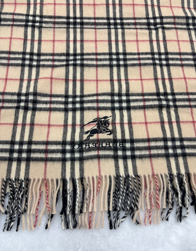 【未使用】バーバリー ロンドン ウール ひざ掛け ショール チェック グレー 未使用希少》Burberryバーバリー/チェック ウールショール/ひざ掛け