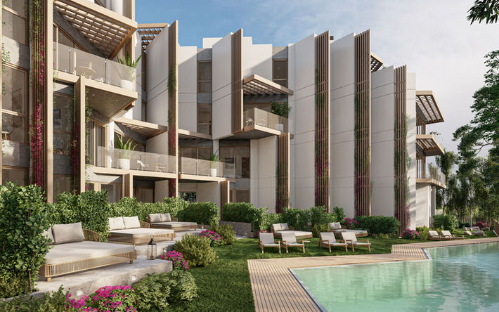Edificio Montemayor en construcción en Torremolinos, Malaga, España