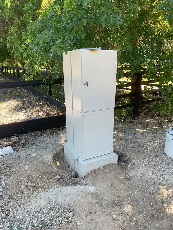 new standing outdoor electrical switchboard