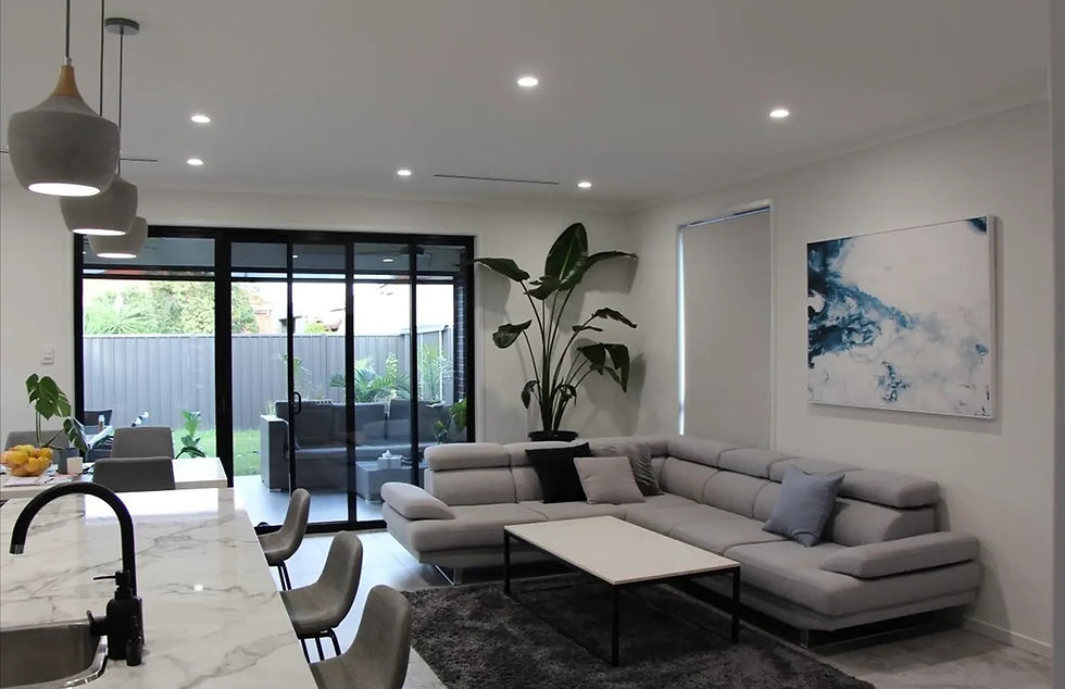recessed lighting and kitchen lighting in a living space