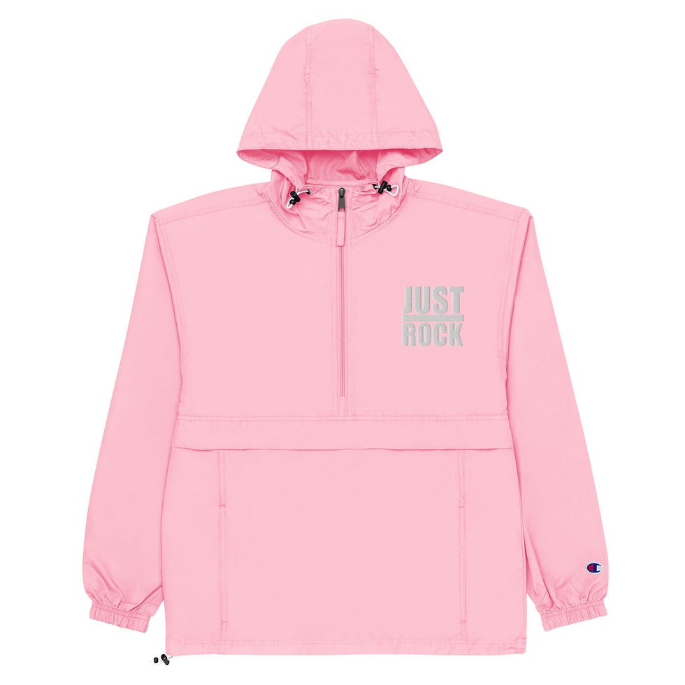 Thumbnail: White Embroidered Just Rock Champion Packable Jacket