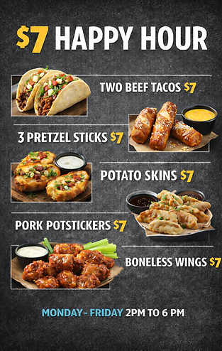 $7 happy hour menu items (5)