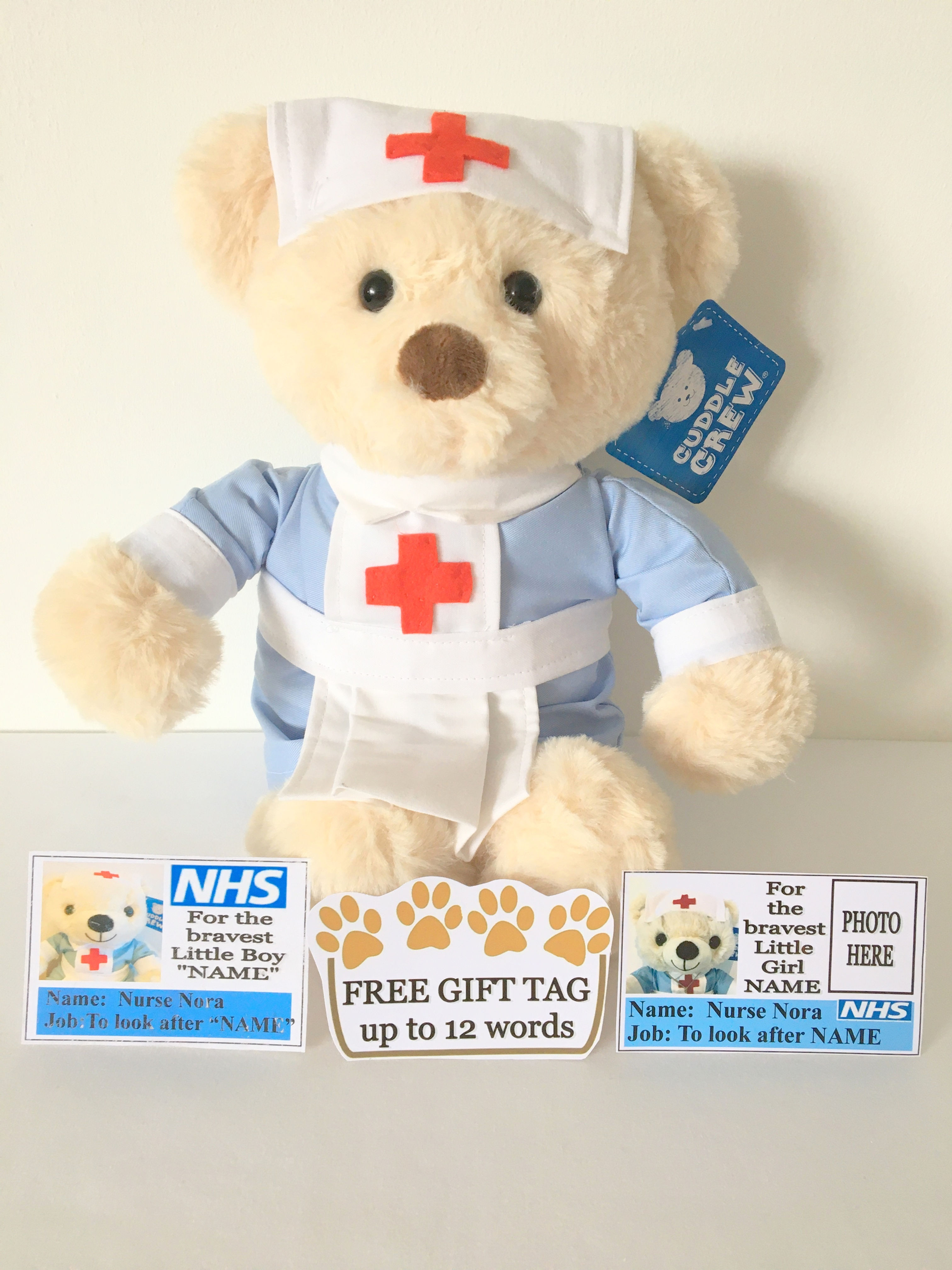 NURSE NORA THE CARING BEAR, IDEAL FOR HOSPITAL VISITS, PERSON WHO IS UNWELL