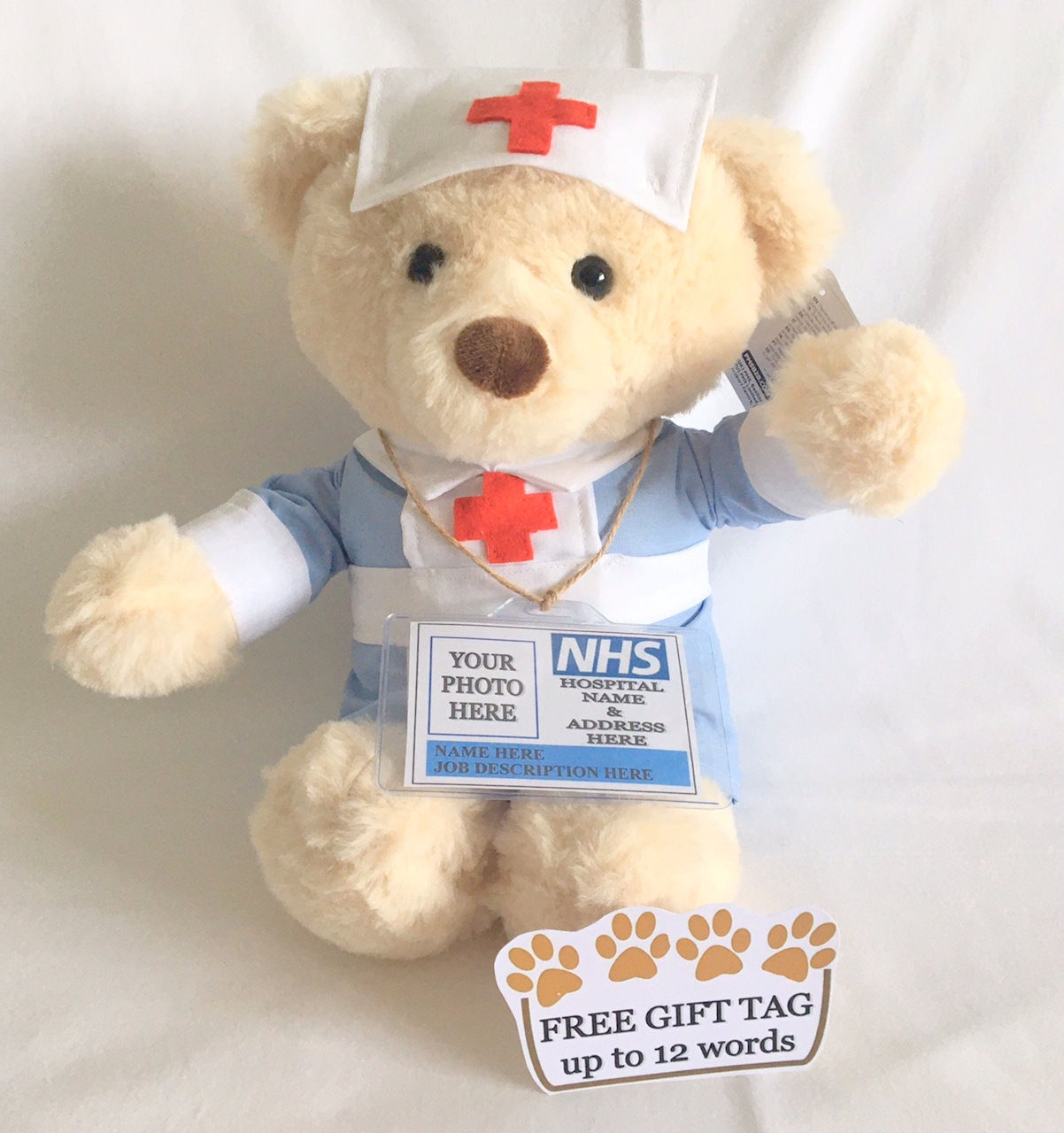 THANK YOU NURSE PERSONALISED TEDDY BEAR GIFT FOR THE NURSES WHO LOOKED AFTER YOU