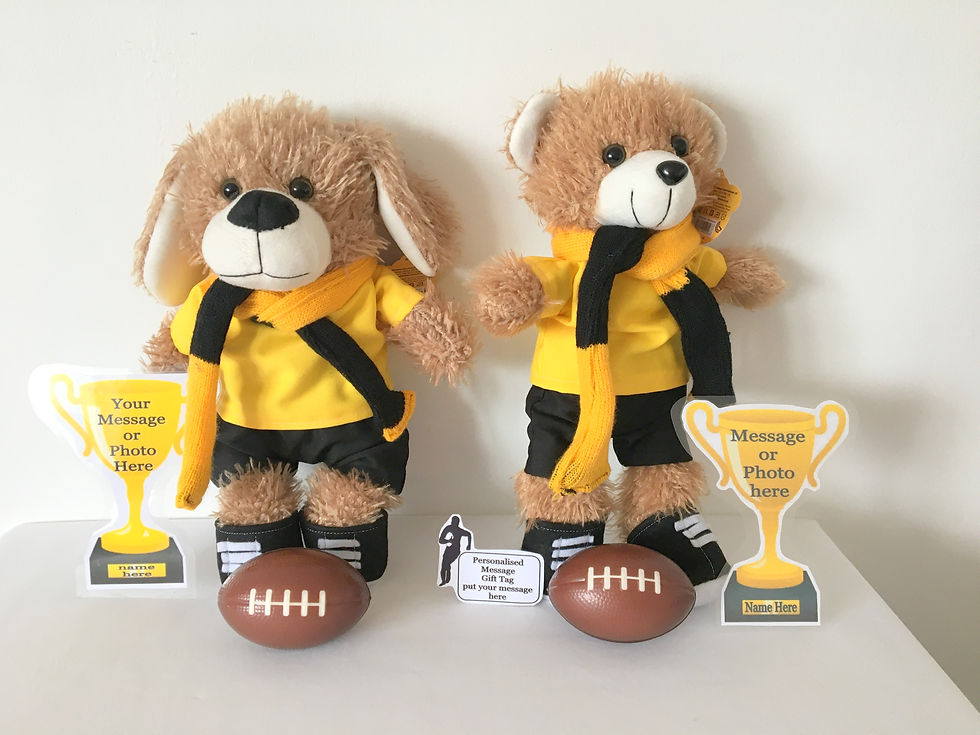Thumbnail: RUGBY PERSONALISED TEDDY BEAR / PUPPY DOG OPTION NAME & No.