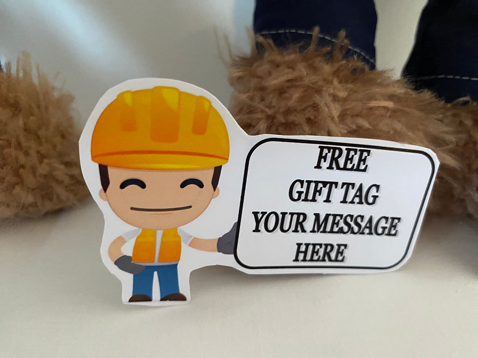 Thumbnail: CARPENTER WORKMAN PERSONALISED TEDDY BEAR / PUPPY DOG WITH id BADGE PHOTO