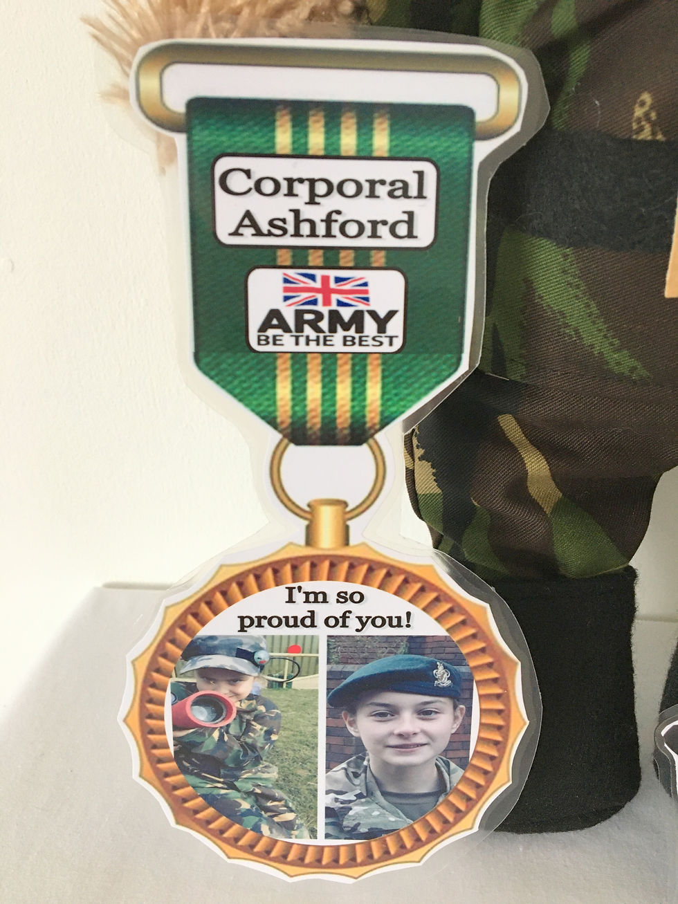 Thumbnail: ARMY SOLDIER RETIREMENT PERSONALISED TEDDY BEAR OR PUPPY DOG