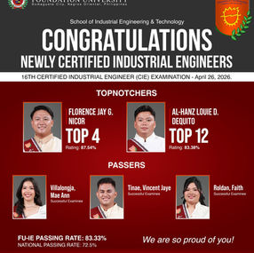 Engineered for Excellence: FU Topnotchers Spark National Pride in Industrial Engineering Exam
