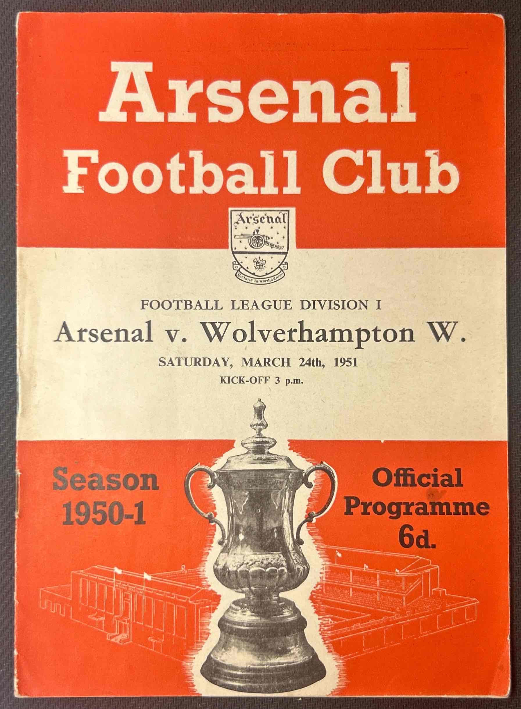 1951 Mar 24 Arsenal V Wolves