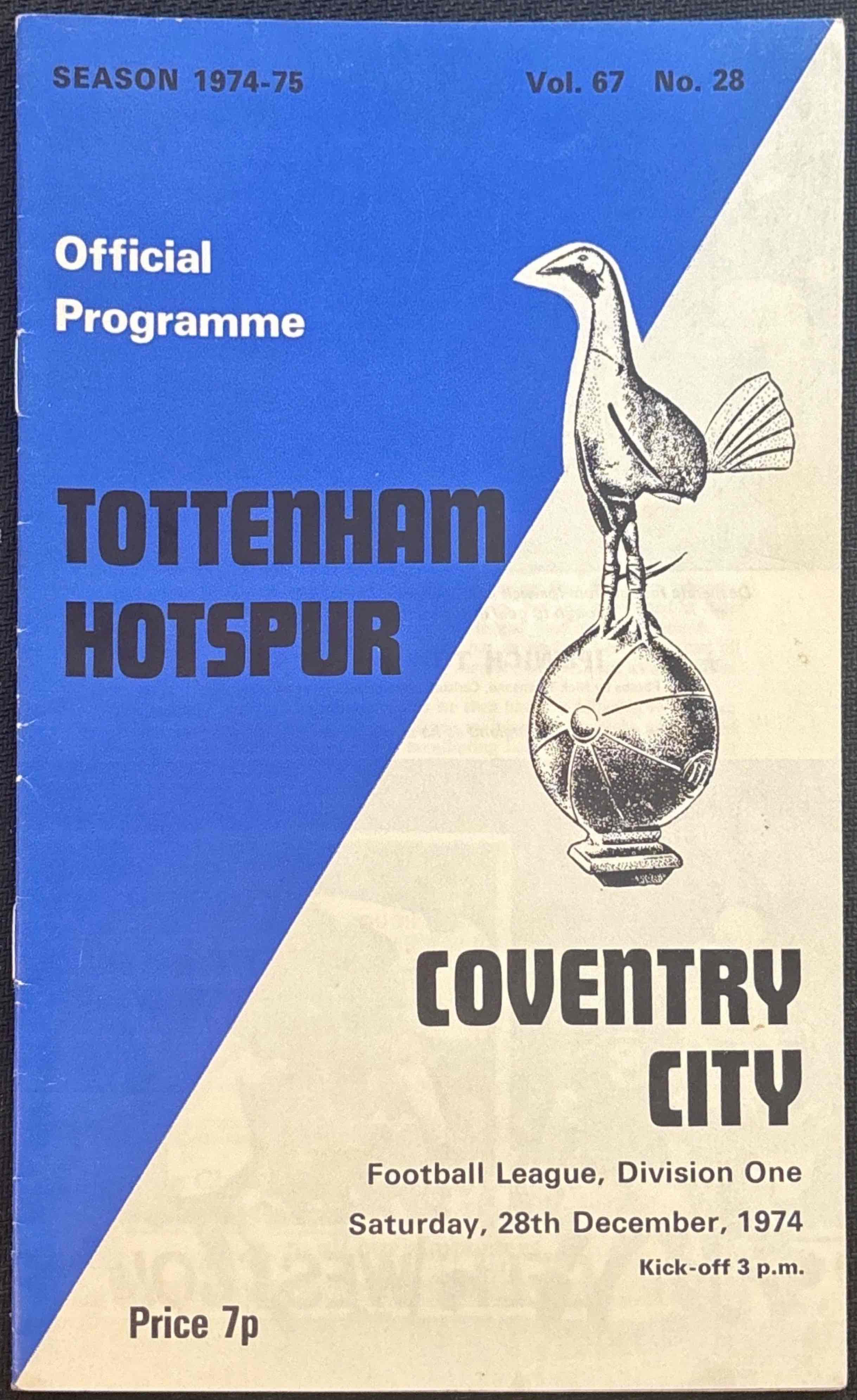 1974 Dec 28 Tottenham V Coventry