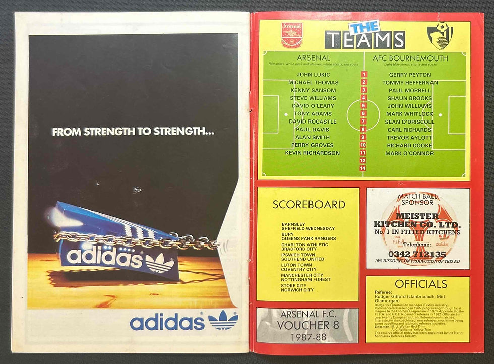 Thumbnail: 1987 Oct 27 Arsenal V Bournemouth