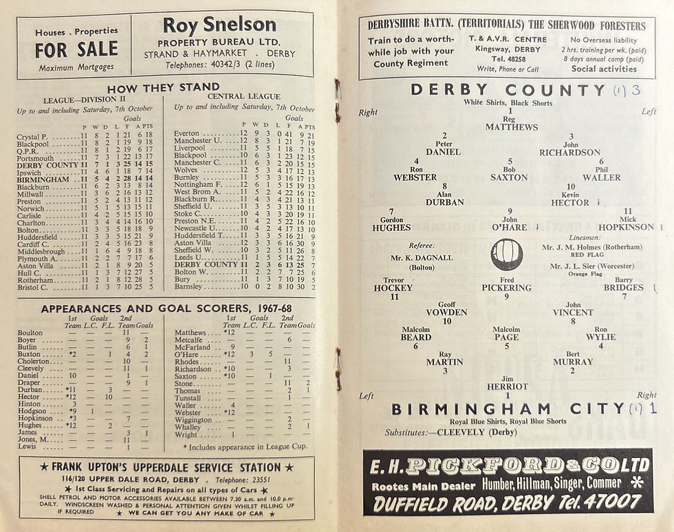 Thumbnail: 1967 Oct 11 Derby V Birmingham