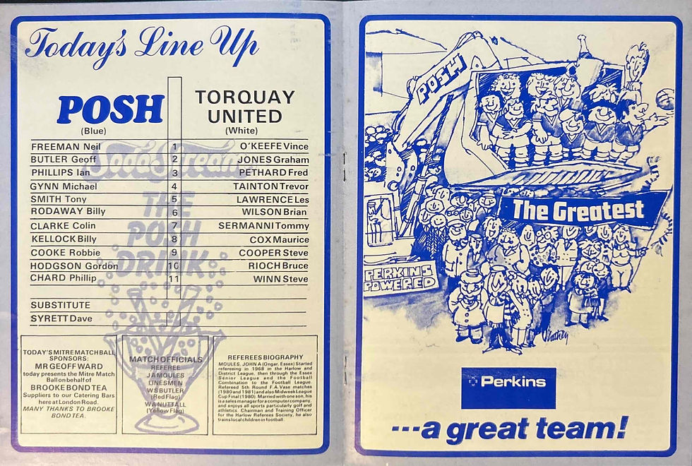 Thumbnail: 1982 Mar 24 Peterborough V Torquay Football Programme
