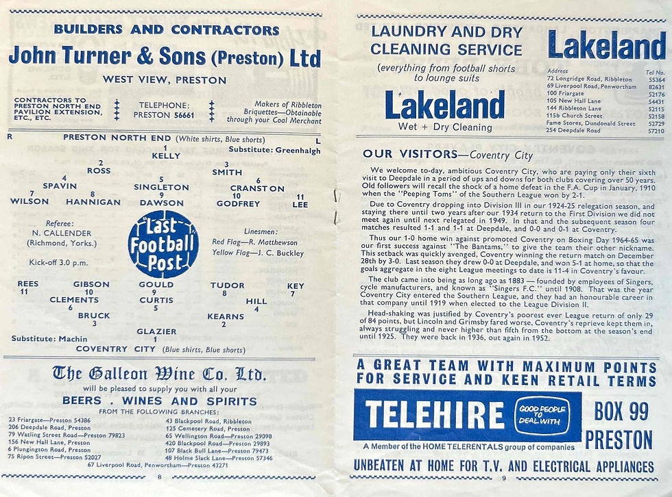 Thumbnail: Preston North End Football Programmes